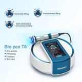 Rf Beauty Machine EMS Micro Current Electric of Stimulates Collagen Regeneration Blue Light Therapy Bio Pen T6 360 Rotating Skin Lifting Beauty Device