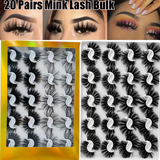 20 Pairs/Boxed 25mm Mixed Styles 3D Mink False Eyelashes Natural Long Lashes Handmade Wispies Bushy Fluffy Sexy Eye Makeup Tools272