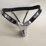 New Male Stainless Steel Lockable Adjustable BLACK Chastity Devices Belt with Penis Cage Cock Ring Cage Sex Toys for Men