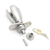 Stainless Steel Openable Stretching Anal Plug Beads with Lock Expanding Anus Butt Appliance Chastity BDSM Fetish Sex Toy