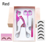 4Pcs/lot Rose Gold Eye Lashes Stainless Steel Makeup Set Curler Eyebrow Tweezers Scissors False Eyelash Applicator KITS