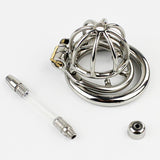 Hot Couper Stainless Steel Stealth Lock Male Chastity Device with Urethral Catheter Cock Cage Virginity Belt Penis Ring for Sale