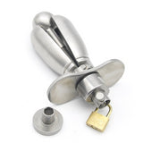 Stainless Steel Openable Stretching Anal Plug Beads with Lock Expanding Anus Butt Appliance Chastity BDSM Fetish Sex Toy