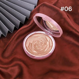 6 Colors Flower Glow Powder Diamond Bronze body Highlighter Face Makeup Brightening Highlighting Pressed