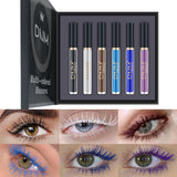 DNM Colored Mascaras 6Pcs/Set Mascara Waterproof Colorful Eyelashes, Charming Long lasting,Cruelty Free & Vegan Volume for Color Eyelash Eye Makeup (Blue Purple)