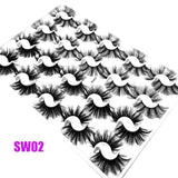 20 Pairs/Boxed 25Mm Mixed Styles 3D Mink False Eyelashes Natural Long Lashes Handmade Wispies Bushy Fluffy Sexy Eye Makeup Tools