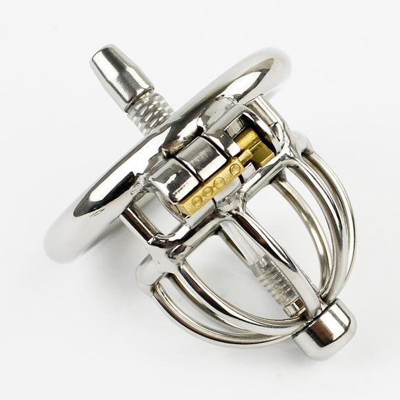 Hot Couper Stainless Steel Stealth Lock Male Chastity Device with Urethral Catheter Cock Cage Virginity Belt Penis Ring for Sale