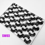 20 Pairs/Boxed 25Mm Mixed Styles 3D Mink False Eyelashes Natural Long Lashes Handmade Wispies Bushy Fluffy Sexy Eye Makeup Tools