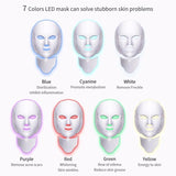 2021 New 7 Colors Led Light Beauty Facial Therapy Skin Care Face Whitening Machine Phototherapy Neck PDT Led Mask