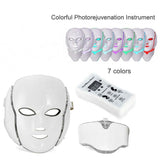 2021 New 7 Colors Led Light Beauty Facial Therapy Skin Care Face Whitening Machine Phototherapy Neck PDT Led Mask