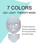 2021 New 7 Colors Led Light Beauty Facial Therapy Skin Care Face Whitening Machine Phototherapy Neck PDT Led Mask