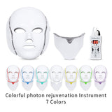 2021 New 7 Colors Led Light Beauty Facial Therapy Skin Care Face Whitening Machine Phototherapy Neck PDT Led Mask