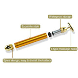 Gold Roller Vibrating Facial Massager Slimming Facial Skin Bar Lift Tightening Wrinkle Bar Pulse Firming Face Massage