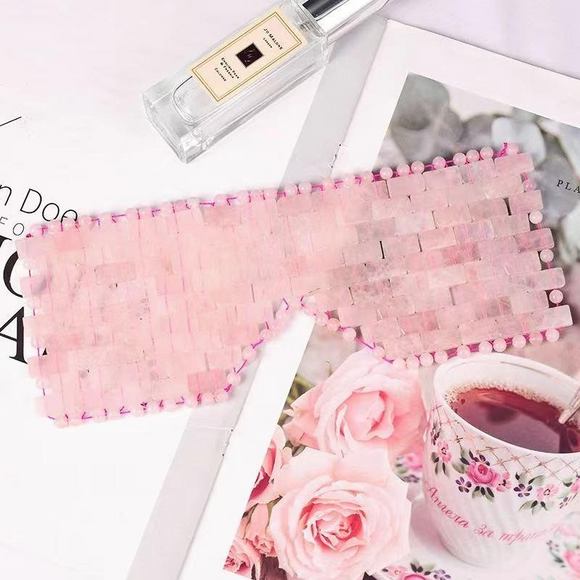 Face Roller Gua Sha Massage Tool Rose Quartz Eye Mask Gift Set Natural Crystal Facial Scraping Chin Body Massager Cool Relaxing Healing Stone