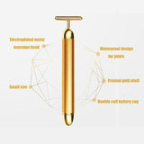 Gold Roller Vibrating Facial Massager Slimming Facial Skin Bar Lift Tightening Wrinkle Bar Pulse Firming Face Massage