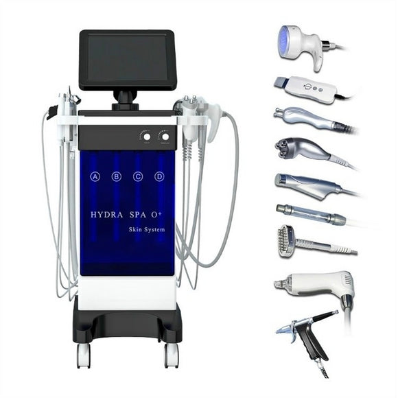 Newest Microdermabrasion oxygen Cleaning Device 8 in 1 alice hydro beauty facial hydrodermabrasion machine with Skin Scrubber #012