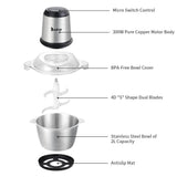 Meat Grinder Electric Food Chopper 2L 300W Stainless Steel Kitchen Food Processor for Vegetables Fruits and Nuts Ship from USA