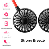 Portable Fan Hand Free Personal Mini USB Gadgets Rechargeable 360 Degree Adjustment Head Hanging Neck Fans for Travel Outdoor ce