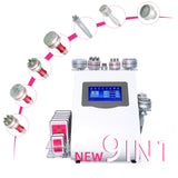 9 in 1 Multifunction Slimming Beauty Machine Lipolaser 40K Ultrasonic Cavitation Vacuum RF Anti Winkle Lipo Laser Fat Reduction Cold Hammer Microcurrent Device