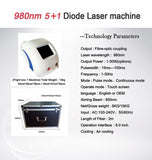 5 IN 1 Diode Laser Vascular Vein 980nm Skin Rejuvenation Spider Removal Physiotherapy