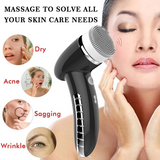 4 IN 1 Facial Cleansing Brush Sonic Vibration Mini Face Cleaner Silicone Deep Pore Cleaning Electric Face Massage ce