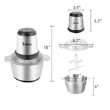 Meat Grinder Electric Food Chopper 2L 300W Stainless Steel Kitchen Food Processor for Vegetables Fruits and Nuts Ship from USA