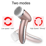 4 IN 1 Facial Cleansing Brush Sonic Vibration Mini Face Cleaner Silicone Deep Pore Cleaning Electric Face Massage ce