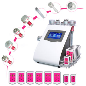 9 in 1 Multifunction Slimming Beauty Machine Lipolaser 40K Ultrasonic Cavitation Vacuum RF Anti Winkle Lipo Laser Fat Reduction Cold Hammer Microcurrent Device