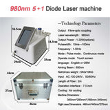 New 5 IN 1 Diode Laser Vascular 980nm Physiotherapy Skin Rejuvenation Spider Vein Removal Vascular Removal