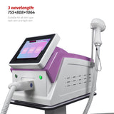 3 Wavelength 800w Diode Laser 755 808 1064 Hair Removal Machine