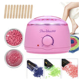 Wax Warmer Hair Removal Waxing Kit with 4 Flavors Stripless Hard Beans 10 Applicator Sticks for Full Body Legs Face Eyebrows Bikini Women Men Painles