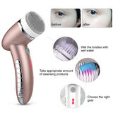 4 IN 1 Facial Cleansing Brush Sonic Vibration Mini Face Cleaner Silicone Deep Pore Cleaning Electric Face Massage ce