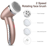 4 IN 1 Facial Cleansing Brush Sonic Vibration Mini Face Cleaner Silicone Deep Pore Cleaning Electric Face Massage ce