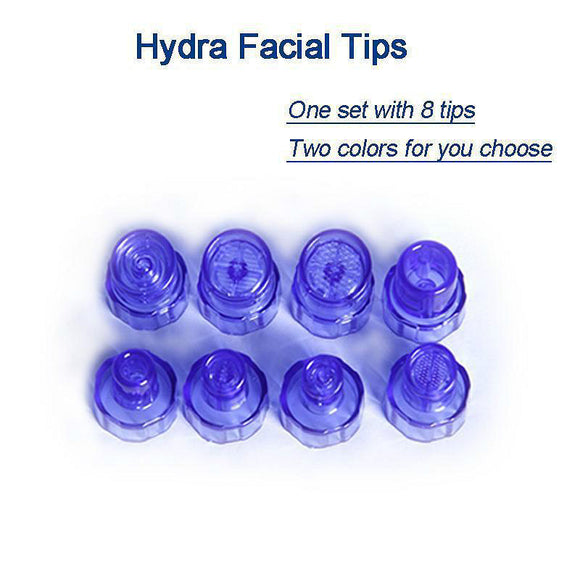 Hydra Dermabrasion with two Colors peeling head machine parts 8 tips one Bag