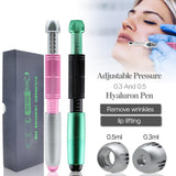 3 Level Adjust Pressure Gun Hyaluron Pen with two Heads for Anti Wrinkle Lip Pumps Neele Free Meso Injector Ampoule