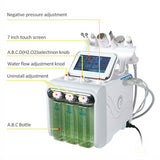 New 6 in 1 Hydrafacial Machine Hydro Dermabrasion Facial Peeling Ultrasonic Skin Scrubber Oxygen Spray Skin Care Microdermabrasion #012