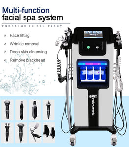 Hydrafacial Machine Facial Dermabrasion Skin Cleansing Hydrofacial Face Treatment Ultrasound RF Hydra Microdermabrasion Oxygen Gun