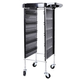 5 Drawers Trolley Cart Hair Salon Instrument Storage Cart Adjustable Height Trolley 52 x 38 x 92cm Hairdressing Supplies