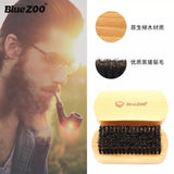 Bluezoo 8pcs/Kit Natural Organic Men&#039;s Beard Shaving Care Balm with Scissors Comb Bag Moisturizing 3*Beard wax 1*Brush