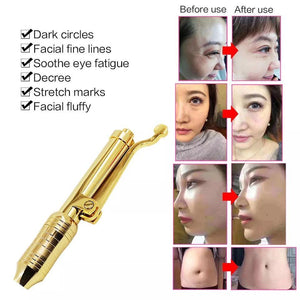 24K Gold Hyaluron Pen for Anti Wrinkle Lip Lifting Atomizer Skin Rejuvenation Mesotherapy Hyaluron Gun Lip Injection with Adater