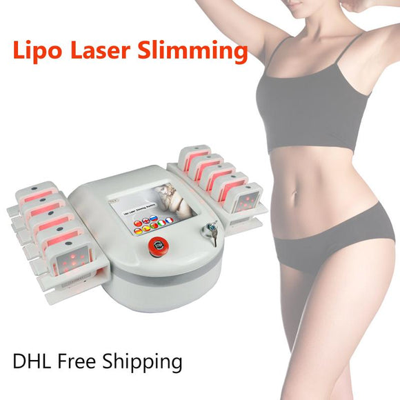 Portable Diode Weight Reduce Slimming Machine Non Invasive 10 Pads 650nm&980nm Fat Burning Beauty Equipment