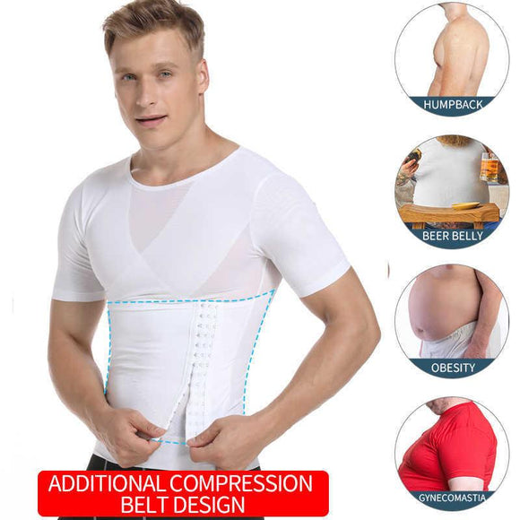 Mens Body Shaper Compression Shirts Abdomen Shapewear Tummy Slimming Sheath Gynecomastia Shapers Corset Waist Trainer Fajas