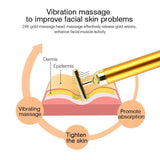 Gold Roller Vibrating Facial Massager Slimming Facial Skin Bar Lift Tightening Wrinkle Bar Pulse Firming Face Massage