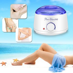 Wax Warmer Hair Removal Waxing Kit with 4 Flavors Stripless Hard Beans 10 Applicator Sticks for Full Body Legs Face Eyebrows Bikini Women Men Painles